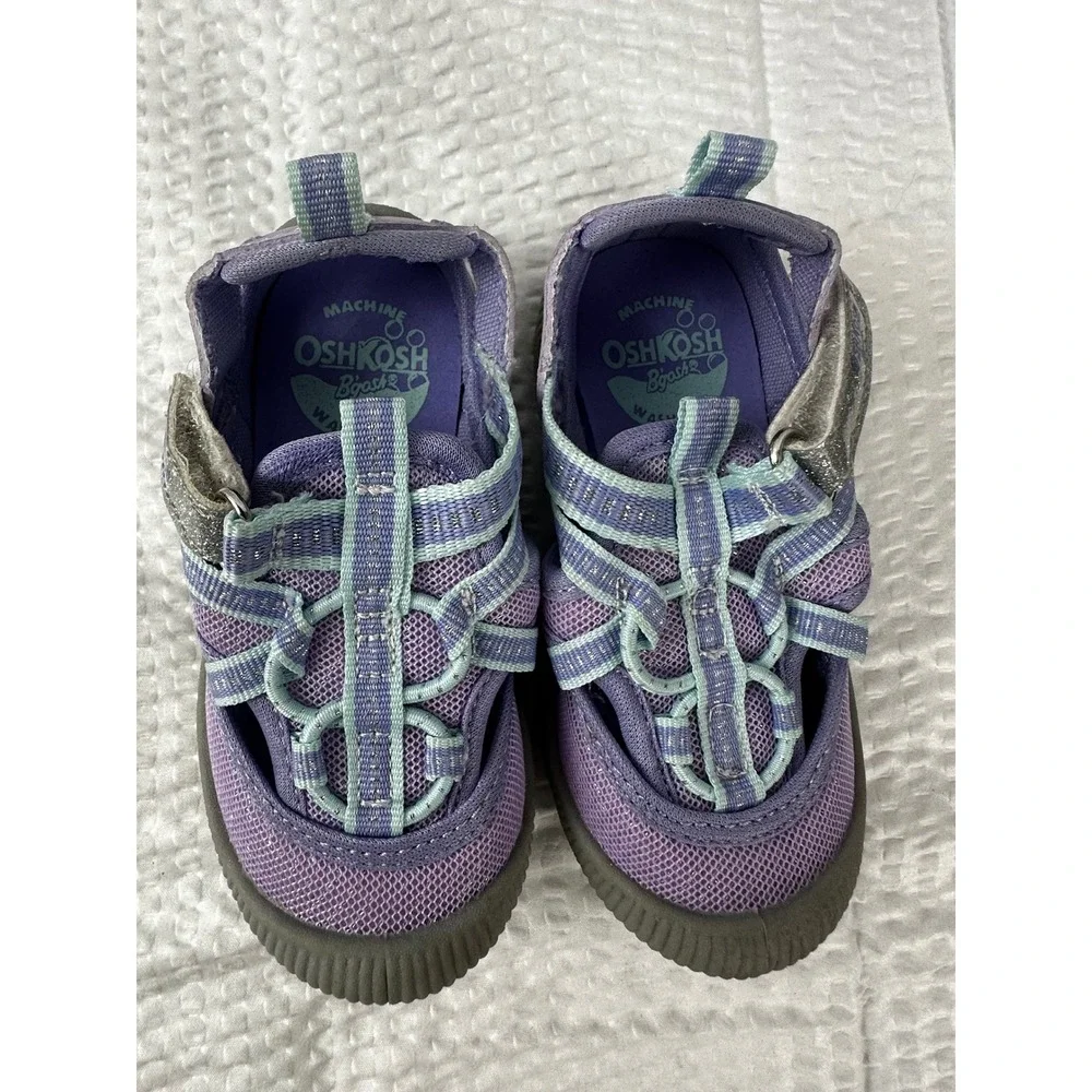 OshKosh Everplay Flexible‎ Outsole Bump Toe Sandal Purple Lilac Toddler Size 6